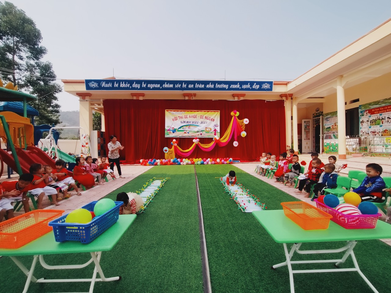 TRƯỜNG MẦM NON HỌA MI TỔ CHỨC THÀNH CÔNG HỘI THI “BÉ KHỎE – BÉ NGOAN” CẤP TRƯỜNG  NĂM HỌC 2022-2023