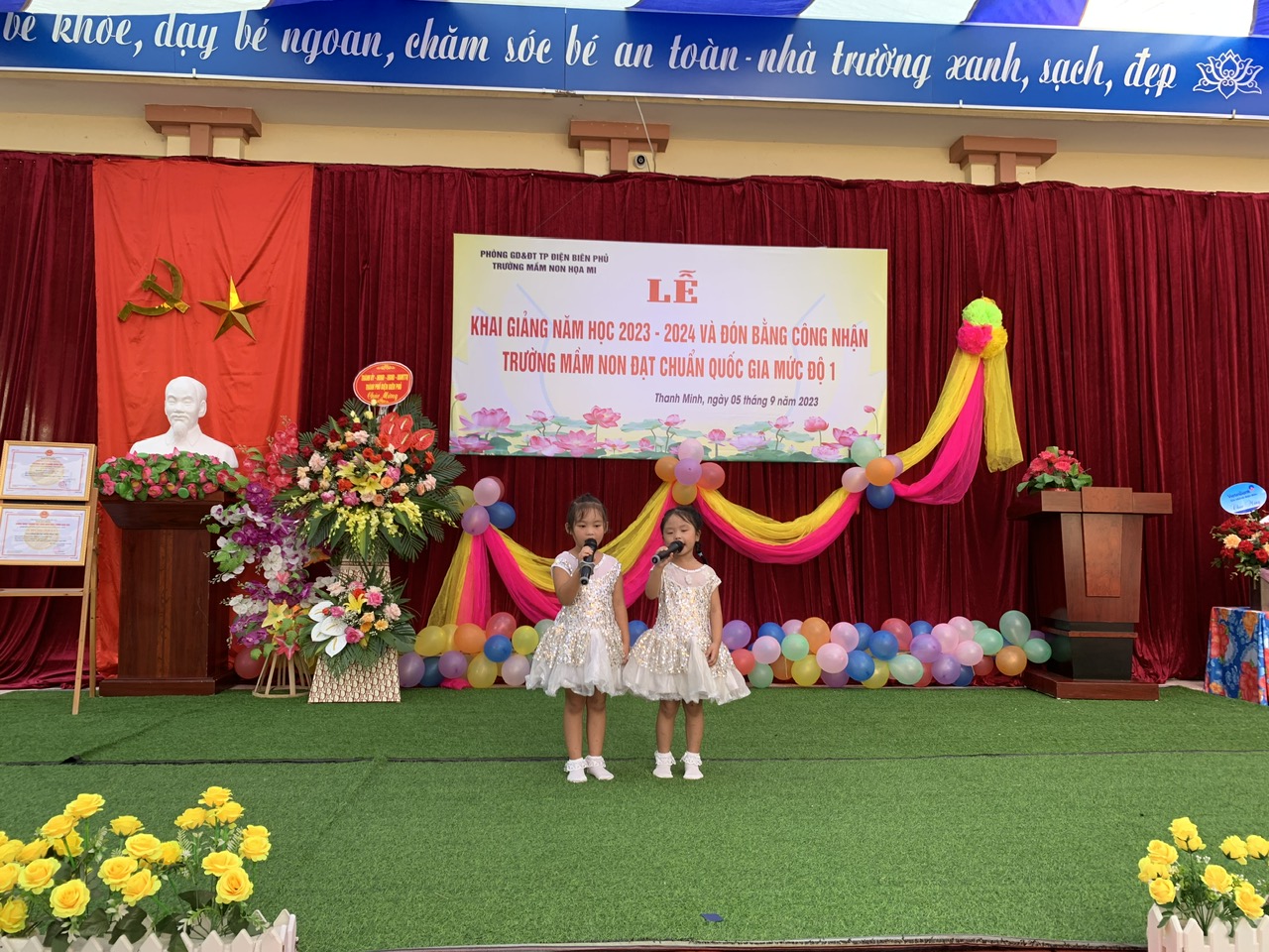 TRƯỜNG MẦM NON HOẠ MI KHAI GIẢNG NĂM HỌC MỚI 2023-2024 VÀ ĐÓN BẰNG CÔNG NHẬN TRƯỜNG MẦM NON ĐẠT CHUẨN QUỐC GIA MỨC ĐỘ I